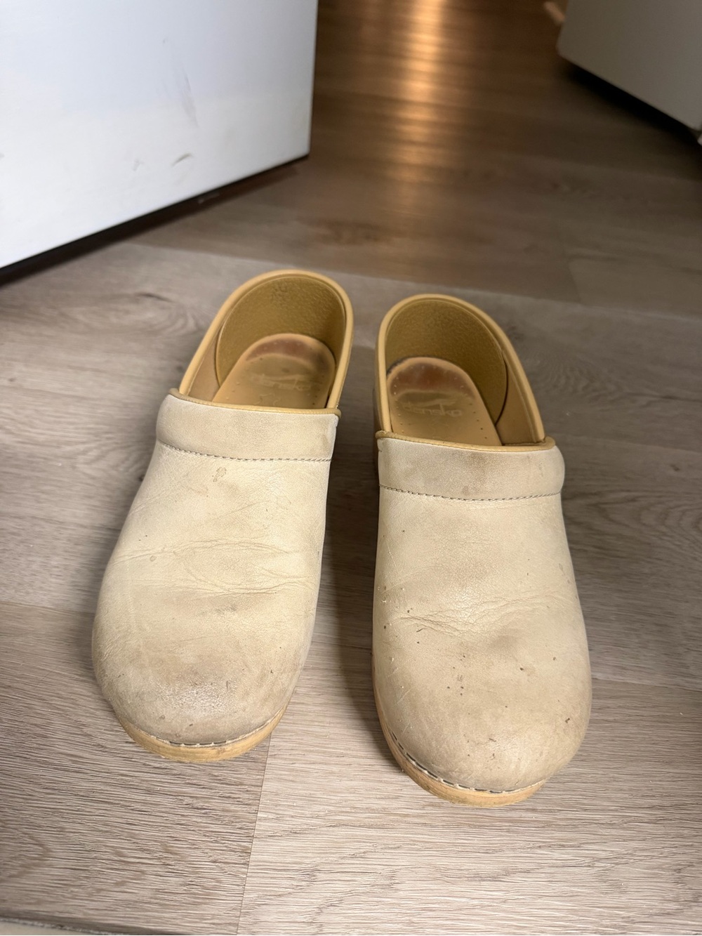 Dansko Women's Tan Beige Leather Clogs